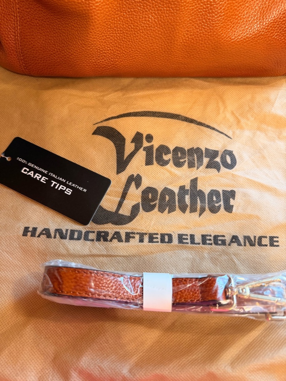Vicenzo Leather Tote Satchel Top Handles Crossbody - Picture 8 of 9